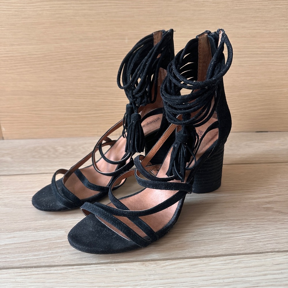 Jeffrey Campbell Black Strappy Heels, Women's size 7